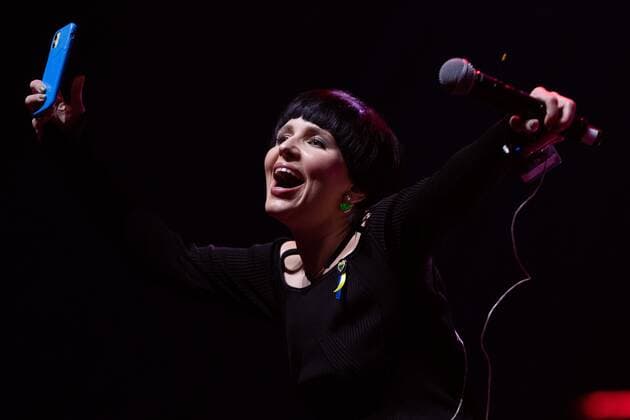 2022-04-09 22:18:56 AMSTERDAM - Singer Monika Liu performs with the song Sentimentai on behalf of Lithuania during Eurovision in Concert in AFAS Live. Several artists will perform during this concert who will participate in the festival in May. ANP PAUL BERGEN netherlands out - belgium out