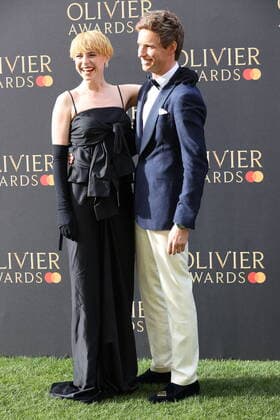 . 10 04 2022. London, United Kingdom. Eddie Redmayne and Jessie Buckley arriving at The Olivier Awards in London.  xStephenxLockx xi-Imagesx IIM-23303-0017