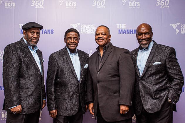 SÃO PAULO, SP - 10.04.2022: SHOW THE MANHATTANS - The Manhattans group, an American soul icon of the 90s, performs in São Paulo. Today a trio led by Gerald Alston, the only member of the band& 39;s heyday lineup, David Tyson and Troy May, the group was formed in 1962 and entered the charts in 1976 with the track Kiss and Say Goodbye. The presentation took place on the night of Sunday, April 10, at Espaço das Américas, west of the city of São Paulo. x2191001x  VanxCampos