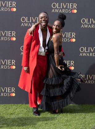 The 2022 Oliver Awards held at The Royal Albert Hall - Arrivals Featuring: Tosh Wanogho-Maud, Carly Mercedes Dyer Where: London, United Kingdom When: 10 Apr 2022 Credit: Cover Images Copyright: xx 51395351 EDITORIAL USE ONLY. NOT FOR USE BY NEWSPAPERS BASED IN THE UK.