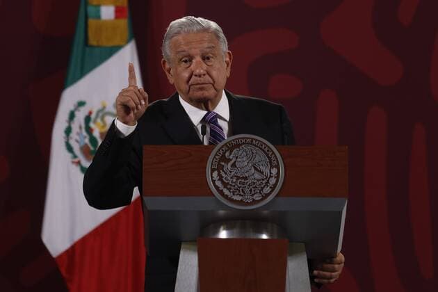 News Bilder des Tages Lopez Obrador Press Conference After REcall Vote Day MEXICO CITY, MEXICO APR 11, 2022: The President of Mexico, AndrÃ s Manuel Lopez Obrador, offers a news conference after the recall vote day where he spoke about citizen participation with more than 16 million people and thanks the Mexicans, who voted for him to continue his term in government. On April 11, 2022 in Mexico City, Mexico. (Photo by Luis Barron Eyepix Group) Copyright: xLuisxBarronx xEyepixxGroupx EYEPIX_LB_11042022_60890