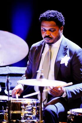 Der amerikanische Jazz-Schlagzeuger Justin Faulkner in der Philharmonie Essen. The American jazz drummer Justin Faulkner at the Philharmonie Essen. Essen NRW DEU;DE;GERMANY;DEUTSCHLAND;ALLEMAGNE