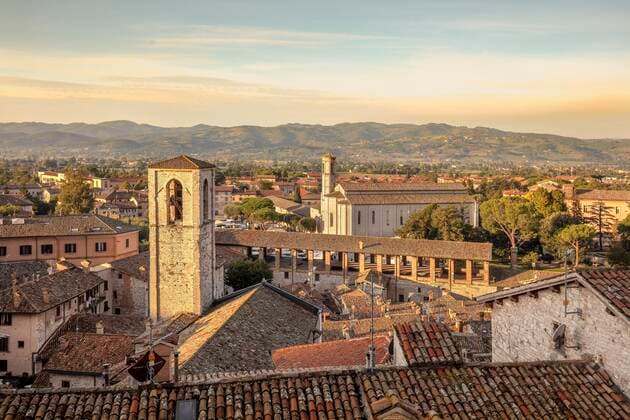 View from the garden of the Doge s Palace, Gubbio, Province of Perugia, Umbria, Italy, Europe Copyright: ProCip 1292-2474