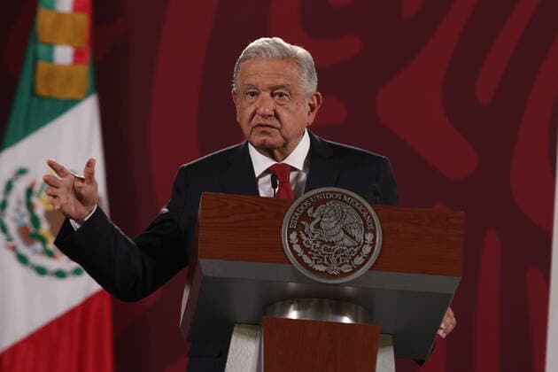 Mexican President Lopez Obrador Daily News Conference MEXICO CITY, MEXICO - APR 13, 2022: Mexico™s President, Andres Manuel Lopez Obrador, gesticulates while talks during his daily briefing conference at National Palace. In April 13, 2022 in Mexico City, Mexico. (Photo by Ismael Rosas Eyepix Group) Copyright: xIsmaelxRosas xEyepixxGroupx EYEPIX_IR_13042022_61140