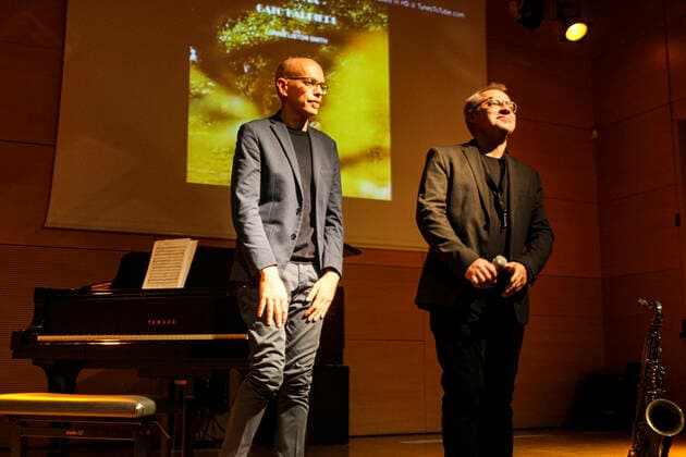 Gabriele Coen presents the 2nd Jazz Lesson Concert accompanied on the piano by Pietro Lassu Gabriele Coen presents the 2nd Jazz Lesson Concert accompanied on the piano by Pietro Lassu at the Casa del Jazz. Roma Italy Casa Del Jazz Copyright: GabrielexCoenxpresentsxthex2ndxJazzxLessonx xConcertxaccompaniedxonxthexpianoxbyxPietroxLassu