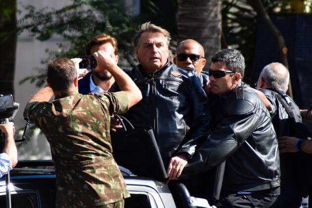 News Themen der Woche KW15 SÃO PAULO, SP - 15.04.2022: BOLSONARO PARTICIPA DE MOTOCIATA EM SP - President Jair Bolsonaro (PL), participates in a motorcycle race in São Paulo, this Friday (15). x2192220x  RobertoxCasimiro