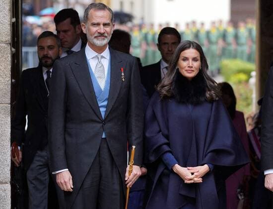 King Felipe and Queen Letizia at the Miguel de Cervantes awards ceremony in Alcala de Henares, Madrid, April 22, 2022 Cordon Press