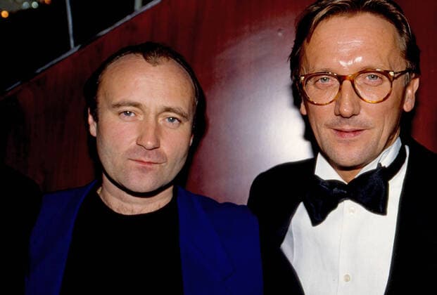 Phil Collins Phil Collins, britischer Schlagzeuger, Sänger und Schauspieler, mit Marius Müller Westernhagen, Deutschland um 1991., Deutschland Copyright: HartwigxValdmanis Nur redaktionelle Nutzung. Editorial usage only. UnitedArchivesVAL_720000108