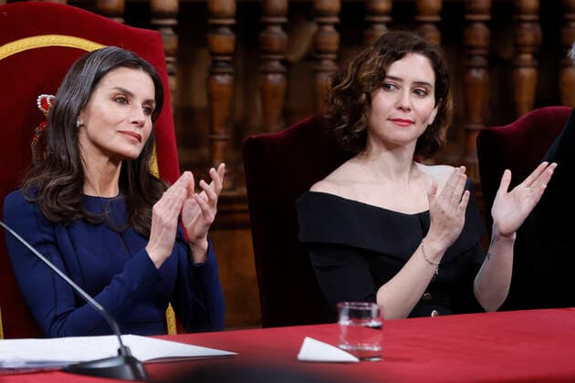 22-04-2022 Madrid Queen Letizia during the Miguel de Cervantes, Spanish literature 2021 prize to Cristina Peri Rossi in the auditorium of the university of Alcala, Alcala de Henares, in Madrid. No Spain Â  Copyright: xPPEx