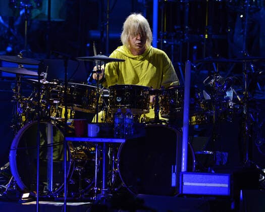 HOLLYWOOD FL - APRIL 22: Zak Starkey of The Who performs during opening night of The Who Hits Back! North American Tour at Hard Rock Live held at the Seminole Hard Rock Hotel & Casino on April 22, 2022 in Hollywood, Florida. Copyright: xmpi04x