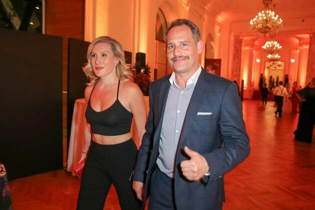 23.04.2022, Wiener Hofburg, ROMY - Film- u. TV-Preis, Gala-Verleihung des Fernseh-Preises von ORF u. KURIER im Bild: Moritz Bleibtreu, Saskia de Tschaschell, ROMY - Film- u. TV-Preis *** 23 04 2022, Vienna Hofburg, ROMY Film u TV Prize, Gala award ceremony of the ORF u KURIER television prize in the picture Moritz Bleibtreu, Saskia de Tschaschell, ROMY Film u TV Prize