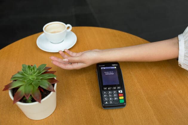 EXCLUSIVE VIDEO AVAILABLE: CONTACT INFO@COVERMG.COM The future of wireless payments is here - as tech enthusiasts can now get a chip implanted under their skin that means they can order drinks or complete the weekly shop with just a swipe of their hand. British-Polish firm Walletmor offers to implant the chips beneath the skin in customers? hands for as little as â?¬199. It weighs less than a gram, is little bigger than a grain of rice - and is comprised of a tiny secure microchip and an antenna encased in a biopolymer. Founder and chief executive Wojtek Paprota says: We are the first and only company on Earth that has designed payment implants that are fully biosafe, fully secure, and globally available. The difference between Copyright: xx 51454119 EDITORIAL USE ONLY. NOT FOR USE BY NEWSPAPERS BASED IN THE UK.