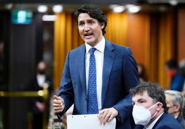 April 26, 2022, Ottawa, Ontario, Canada: Prime Minister Justin Trudeau rises during question period in the House of Commons on Parliament Hill in Ottawa on Tuesday, April 26, 2022. Ottawa Canada  - ZUMAc35_ 20220426_zaf_c35_056 Copyright: xSeanxKilpatrickx