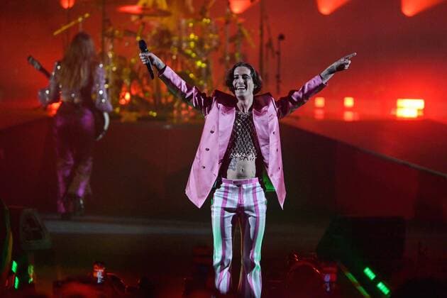 Foto IPP LiveMedia Tiziano Ballabio Verona 28 04 2022 concerto del gruppo musicale dei Maneskin Nella foto: il cantante Damiano David Italy Photo Press - World Copyright 2022 Maneskin live at Arena di V