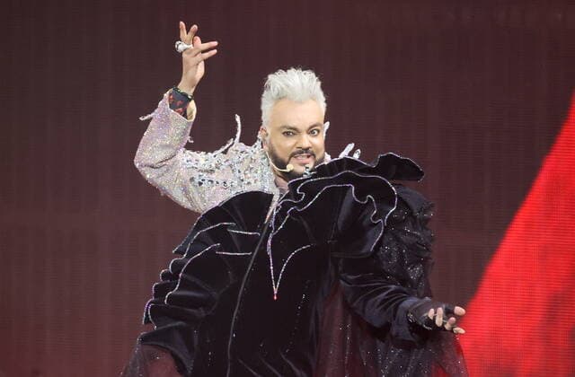 MOSCOW, RUSSIA â€“ APRIL 30, 2022: Singer Filipp Kirkorov performs during a concert titled Gold 55. The greatest hits marking his 55th birthday at the State Kremlin Palace. Vyacheslav Prokofyev TASS  TS12F32E