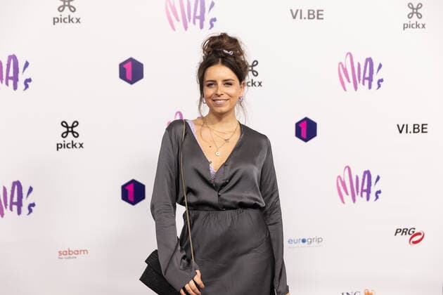 Actress Lien Van den Broeck pictured on the red carpet at the arrival for the 14th edition of the MIA s (Music Industry Award) award show, in Brussels, Saturday 30 April 2022. The MIA awards are handed out by the VRT and VI.BE.  JAMESxARTHURxGEKIERE 34345850