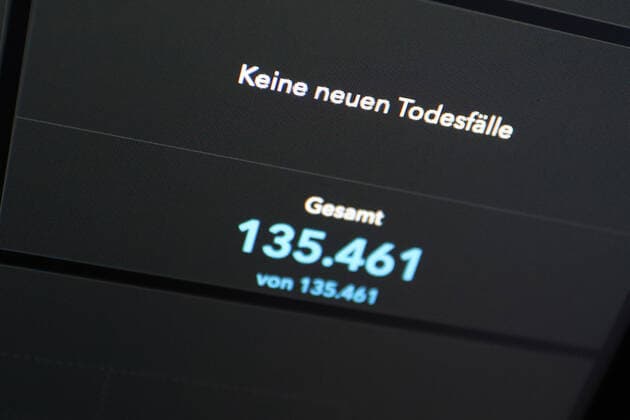 Dashboard des RKI, die 7-Tage-Inzidenz liegt nun bei 639,5 es werden KEINE NEUEN TODESFAELLE (TODESFÄLLE) gemeldet. 7-Tage-Inzidenz, Dashboard des RKI auf einem Monitor am 02.05.2022 in Siegen Deutschland.