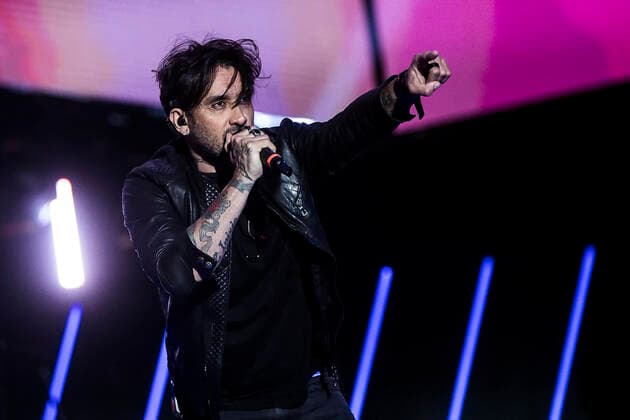 May 1, 2022, Roma, Italia: Italian singer Fabrizio Moro performs on stage during the traditional May Day Concert at San Giovanni Square in Rome, Italy, 01 May 2022. ANSA ANGELO CARCONI Roma Italia  - ZUMAa110 20220501_zaf_a110_050 Copyright: xAngeloxCarconix