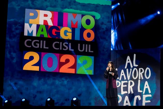 May 2, 2022, Roma, Italia: Italian actress, TV host and singer Ambra Angiolini performs on stage during the traditional May Day Concert at San Giovanni Square in Rome, Italy, 01 May 2022. ANSA ANGELO CARCONI Roma Italia  - ZUMAa110 20220502_zaf_a110_005 Copyright: xAngeloxCarconix