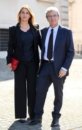 May 2, 2022, ROME: Italian filmmaker Mario Martone (R) and Italian screenwriter Ippolita Di Majo arrive to the presentation of the David di Donatello Award 2022 at the Quirinale Palace in Rome, Italy, 02 May 2022. The David di Donatello award is a film prize presented annually to honor the best of Italian and foreign motion picture productions.ANSA ETTORE FERRARI ROME - ZUMAa110 20220502_zaf_a110_017 Copyright: xEttorexFerrarix