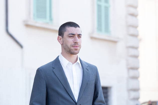 Italy: Nominees for David di Donatello 2022 Awards in Rome Eduardo Scarpetta in front of entrance to Quirinal Palace in Rome for presentation ceremony of nominations for David di Donatello 2022 awards Rome Italy Copyright: MatteoxNardone