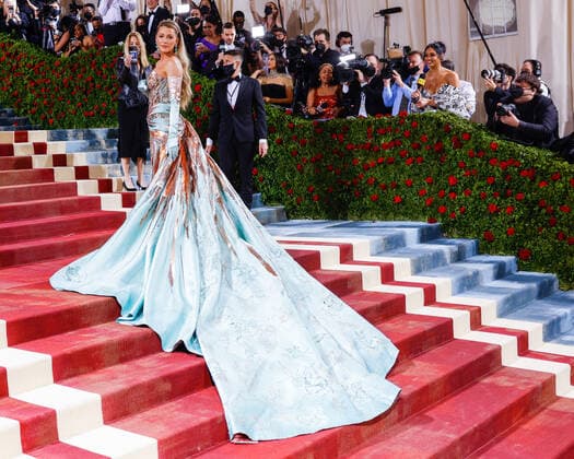 Blake Lively arrives on the red carpet for The Met Gala at The Metropolitan Museum of Art celebrating the Costume Institute opening of In America: An Anthology of Fashion in New York City on Monday, May 2, 2022.  NYP20220502501 JOHNxANGELILLO