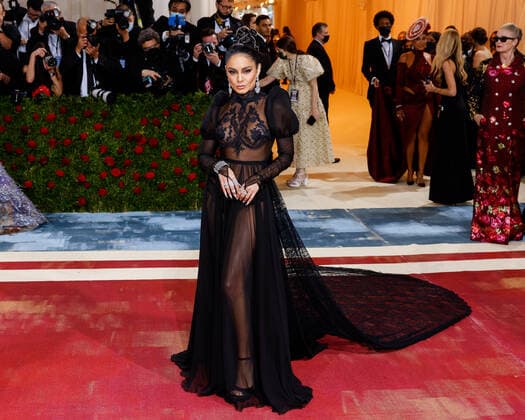 Vanessa Hudgens arrives on the red carpet for The Met Gala at The Metropolitan Museum of Art celebrating the Costume Institute opening of In America: An Anthology of Fashion in New York City on Monday, May 2, 2022.  NYP20220502506 JOHNxANGELILLO