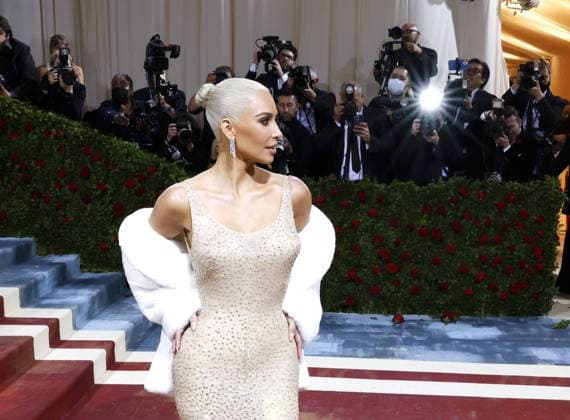 Kim Kardashian arrives on the red carpet for The Met Gala at The Metropolitan Museum of Art celebrating the Costume Institute opening of In America: An Anthology of Fashion in New York City on Monday, May 2, 2022.  NYP20220502204 JOHNxANGELILLO