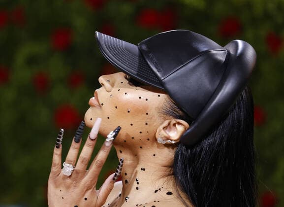 Nicki Minaj arrives on the red carpet for The Met Gala at The Metropolitan Museum of Art celebrating the Costume Institute opening of In America: An Anthology of Fashion in New York City on Monday, May 2, 2022.  NYP20220502211 JOHNxANGELILLO