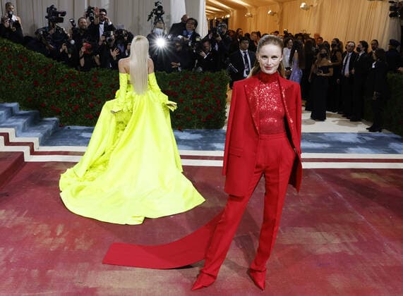 Rianne van Rompaey arrives on the red carpet for The Met Gala at The Metropolitan Museum of Art celebrating the Costume Institute opening of In America: An Anthology of Fashion in New York City on Monday, May 2, 2022.  NYP20220502235 JOHNxANGELILLO
