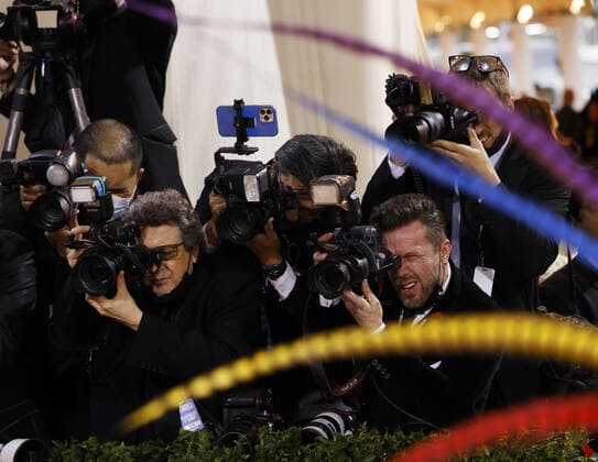 Photographers take photos on the red carpet for The Met Gala at The Metropolitan Museum of Art celebrating the Costume Institute opening of In America: An Anthology of Fashion in New York City on Monday, May 2, 2022.  NYP20220502348 JOHNxANGELILLO