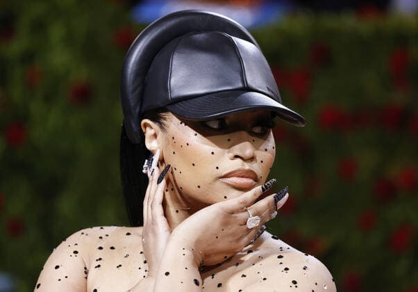 Nicki Minaj arrives on the red carpet for The Met Gala at The Metropolitan Museum of Art celebrating the Costume Institute opening of In America: An Anthology of Fashion in New York City on Monday, May 2, 2022.  NYP202205022217 JOHNxANGELILLO