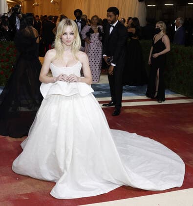 Sydney Sweeney arrives on the red carpet for The Met Gala at The Metropolitan Museum of Art celebrating the Costume Institute opening of In America: An Anthology of Fashion in New York City on Monday, May 2, 2022.  NYP20220502265 JOHNxANGELILLO