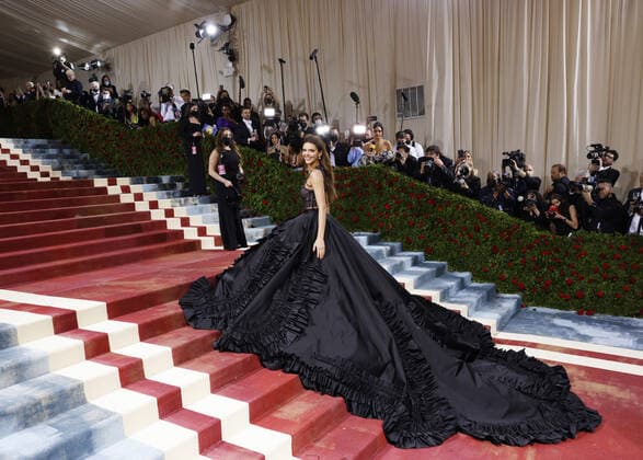 Kendall Jenner arrives on the red carpet for The Met Gala at The Metropolitan Museum of Art celebrating the Costume Institute opening of In America: An Anthology of Fashion in New York City on Monday, May 2, 2022.  NYP20220502245A JOHNxANGELILLO