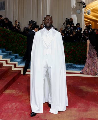 Rapper Stormzy arrives on the red carpet for The Met Gala at The Metropolitan Museum of Art celebrating the Costume Institute opening of In America: An Anthology of Fashion in New York City on Monday, May 2, 2022.  NYP20220502576 JOHNxANGELILLO