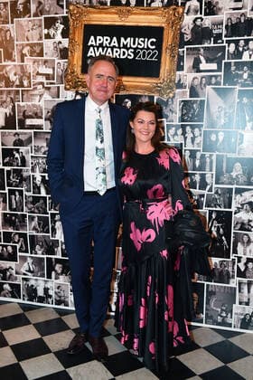 2022 APRA MUSIC AWARDS, Sarah Hanson Young (right and husband Zane Young pose for photos during the 2022 APRA Music Awards at Melbourne Town Hall in Melbourne, Tuesday, May 3, 2022. ( NO ARCHIVING, EDITORIAL USE ONLY, NO USE IN BOOKS WITHOUT CONSENT MELBOURNE VIC AUSTRALIA  Copyright: xJAMESxROSSx 20220503001654540217