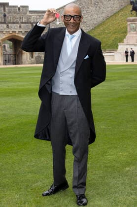 . 03 05 2022. Windsor , United Kingdom. Jay Blades with his MBE after an Investiture at Windsor Castle.  xStephenxLockx xi-Imagesx IIM-23367-0002