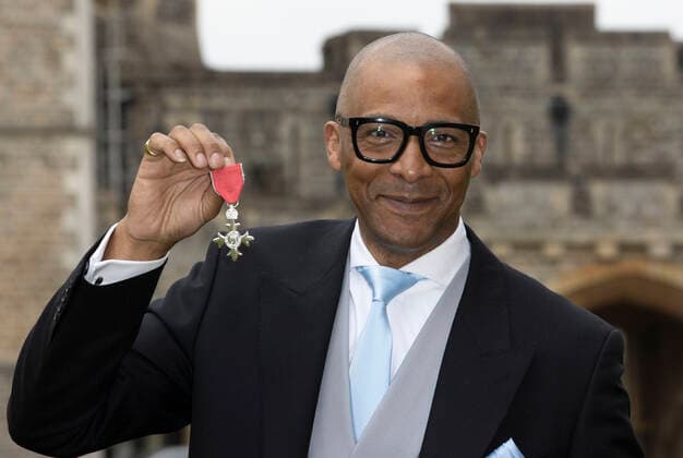 . 03 05 2022. Windsor , United Kingdom. Jay Blades with his MBE after an Investiture at Windsor Castle.  xStephenxLockx xi-Imagesx IIM-23367-0005