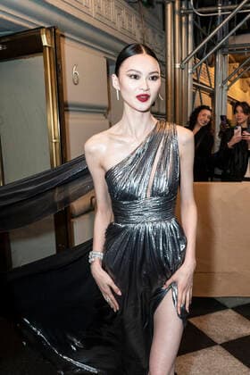 NY: Met Gala 2022 departures from The Pierre hotel He Cong wearing dress by Michael Kors departs The Pierre Hotel for the 2022 Met Gala on a theme In America: An Anthology of Fashion with dress code calls for gilded glamour New York New York United States Copyright: LevxRadin