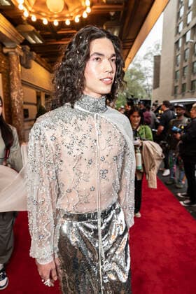 NY: Met Gala 2022 departures from The Pierre hotel Conan Gray wearing dress by Pierpaolo Piccioli for Valentino departs The Pierre Hotel for the 2022 Met Gala on a theme In America: An Anthology of Fashion with dress code calls for gilded glamour New York New York United States Copyright: LevxRadin