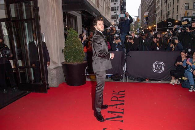 May 2, 2022, New York, United States: Jack Harlow wearing Givenchy departs The Mark Hotel for 2022 Met Gala in New York City. New York United States - ZUMAs197 20220502_zaa_s197_391 Copyright: xRonxAdarx