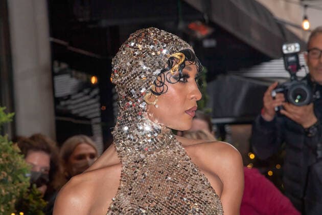 May 2, 2022, New York, United States: Michaela JaÃˆ Rodriguez wearing Moschino departs The Mark Hotel for 2022 Met Gala in New York City. New York United States - ZUMAs197 20220502_zaa_s197_438 Copyright: xRonxAdarx