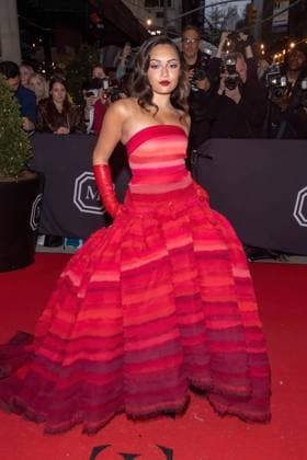 May 2, 2022, New York, United States: Avani Gregg wearing Bach Mai departs The Mark Hotel for 2022 Met Gala in New York City. New York United States - ZUMAs197 20220502_zaa_s197_487 Copyright: xRonxAdarx