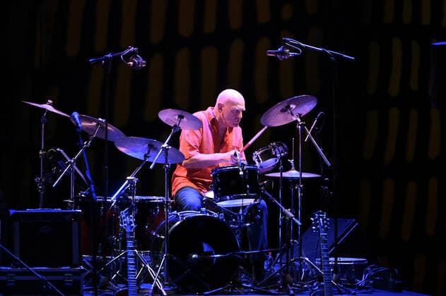 May 3, 2022, Roma, Italy: Guy Evans during the concert of the Van Der Graaf Generator, at Auditorium Parco della Musica, 3th May, Rome, Italy. Roma Italy Copyright: xDomenicoxCippitellix