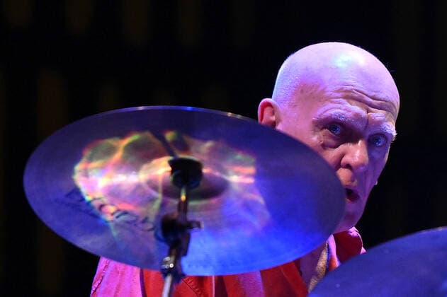 May 3, 2022, Roma, Italy: Guy Evans during the concert of the Van Der Graaf Generator, at Auditorium Parco della Musica, 3th May, Rome, Italy. Roma Italy Copyright: xDomenicoxCippitellix
