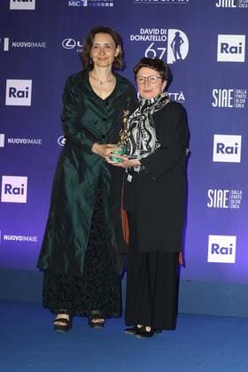 Foto IPP Pizzi Paolo Roma 03-05-2022 cerimonia di consegna del 67 David Di Donatello premio del cinema italiano In foto: Monica Zappelloni e Donatella Di Pietrantonio, miglior sceneggiatura non originale Italy Photo Press - World Copyright
