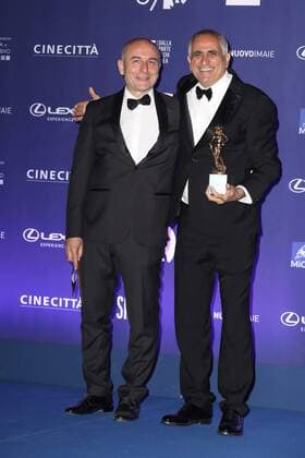 Foto IPP Pizzi Paolo Roma 03-05-2022 cerimonia di consegna del 67 David Di Donatello premio del cinema italiano In foto: Leonardo Di Costanzo e Bruno Oliviero, premio per la migliore sceneggiatura Italy Photo Press - World Copyright