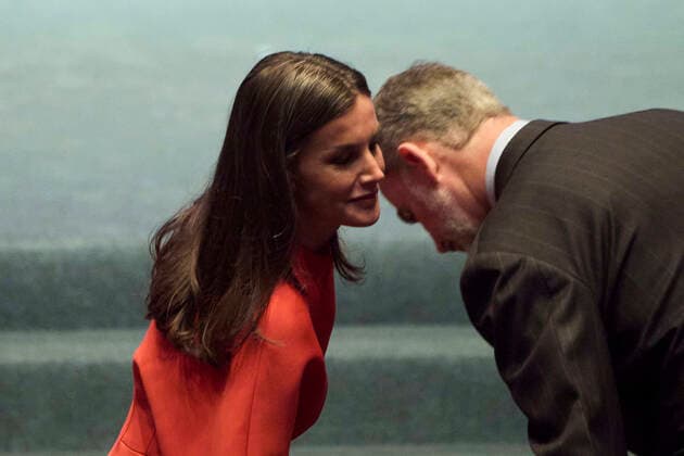 Spanisches Königspaar bei der Verleihung des nationalen Forschungspreises in Barcelona 05-05-2022 Barcelona Queen Letizia and King Felipe attend the national research awards 2021 at the auditorium of the Barcelona International Convention Center (CCIB) in Barcelona. No Spain Â  Copyright: xPPEx