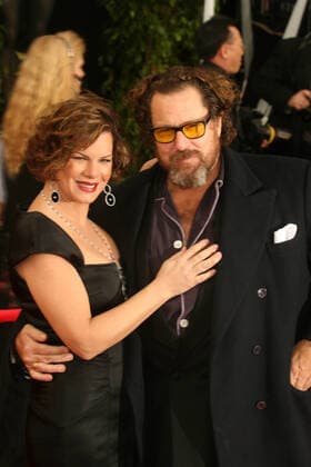 Marcia Gay Harden and Julian Schnabel at the 14th Annual Screen Actors Guild Awards. Shrine Auditorium, Los Angles, CA. 01-27-08 , 11667612.jpg, popular, celebrity, person, fame, entertainment, event, people, talent, famous, star,