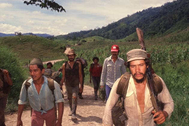 August 17, 1988, Nicaragua: Armed rebels in the jungle. The Contra War, which was waged between the FSLN-led government of Nicaragua and the United StatesÐbacked Contras from 1981 to 1990. The revolution marked a significant period in the history of Nicaragua and revealed the country as one of the major proxy war battlegrounds of the Cold War, attracting much international attention. Peace process started with Sapoa Accords in 1988 and the Contra War ended after the signing of the Tela Accord in 1989 and the demobilization of the FSLN and Contra armies. Nicaragua Nicaragua - ZUMAm62_ 19880817_jtc_m62_038 Copyright: xKevinxMcKiernanx